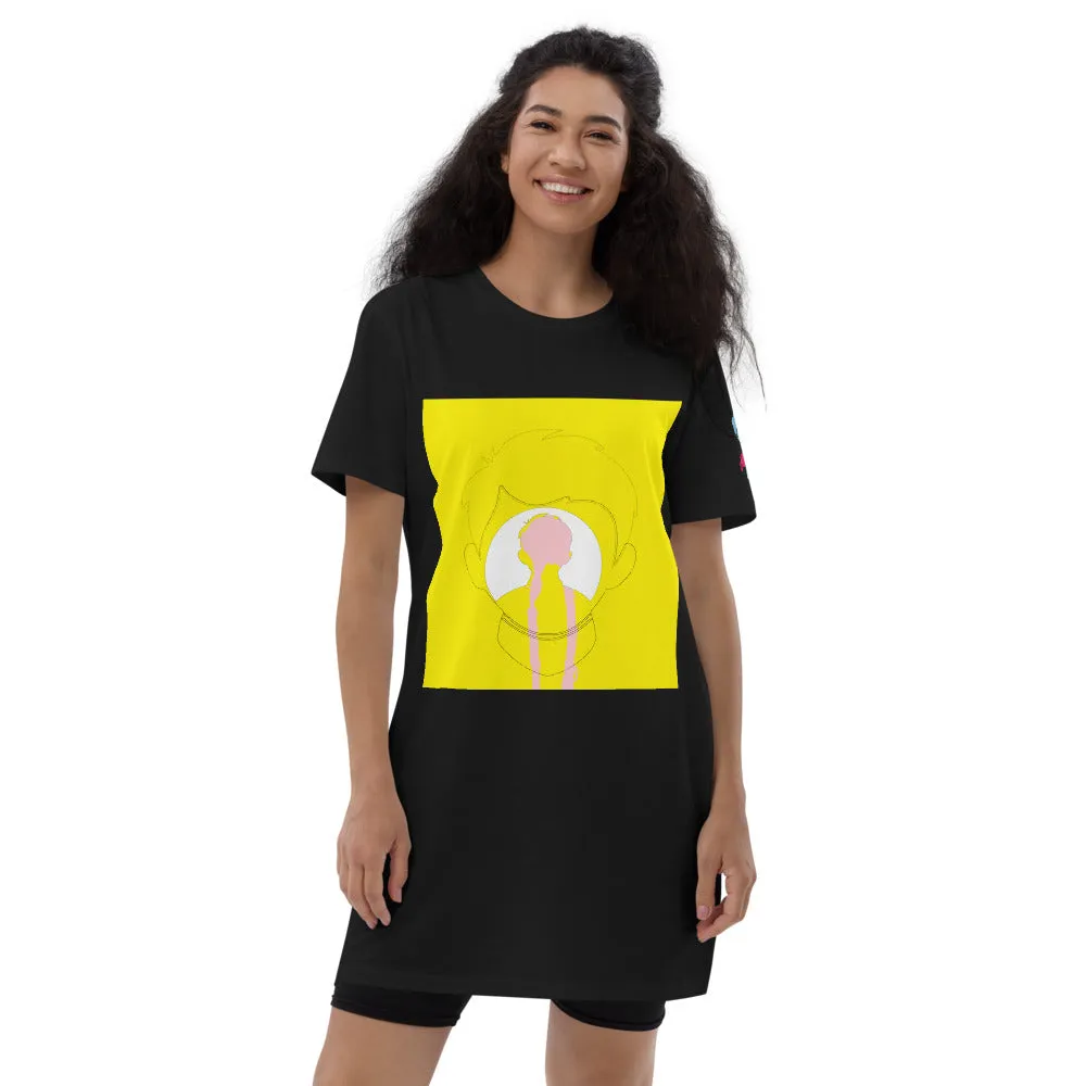 Pencil yellow  Organic cotton t-shirt dress