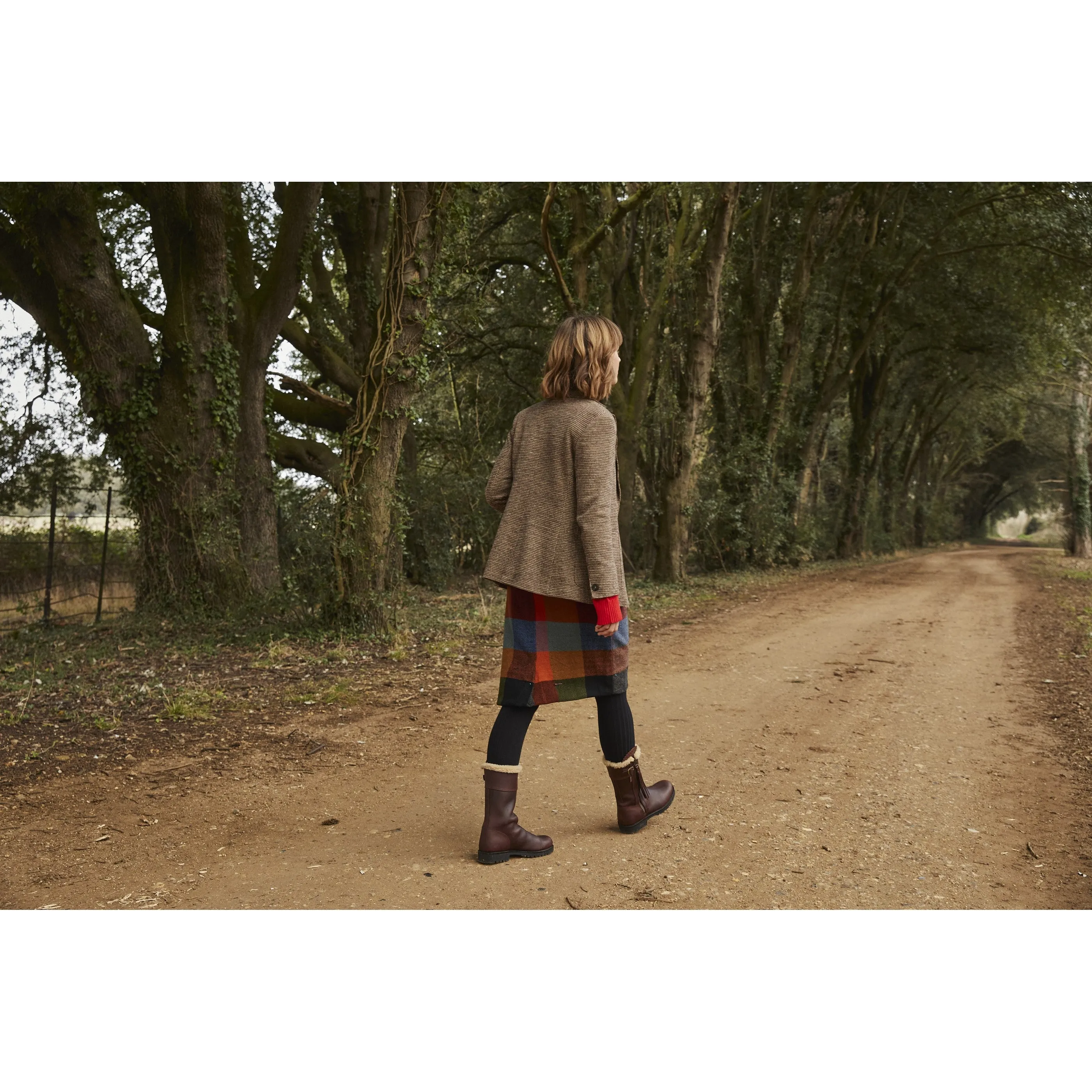 Penelope Chilvers Midcalf Tassel Ladies Shearling Lined Boot - Conker
