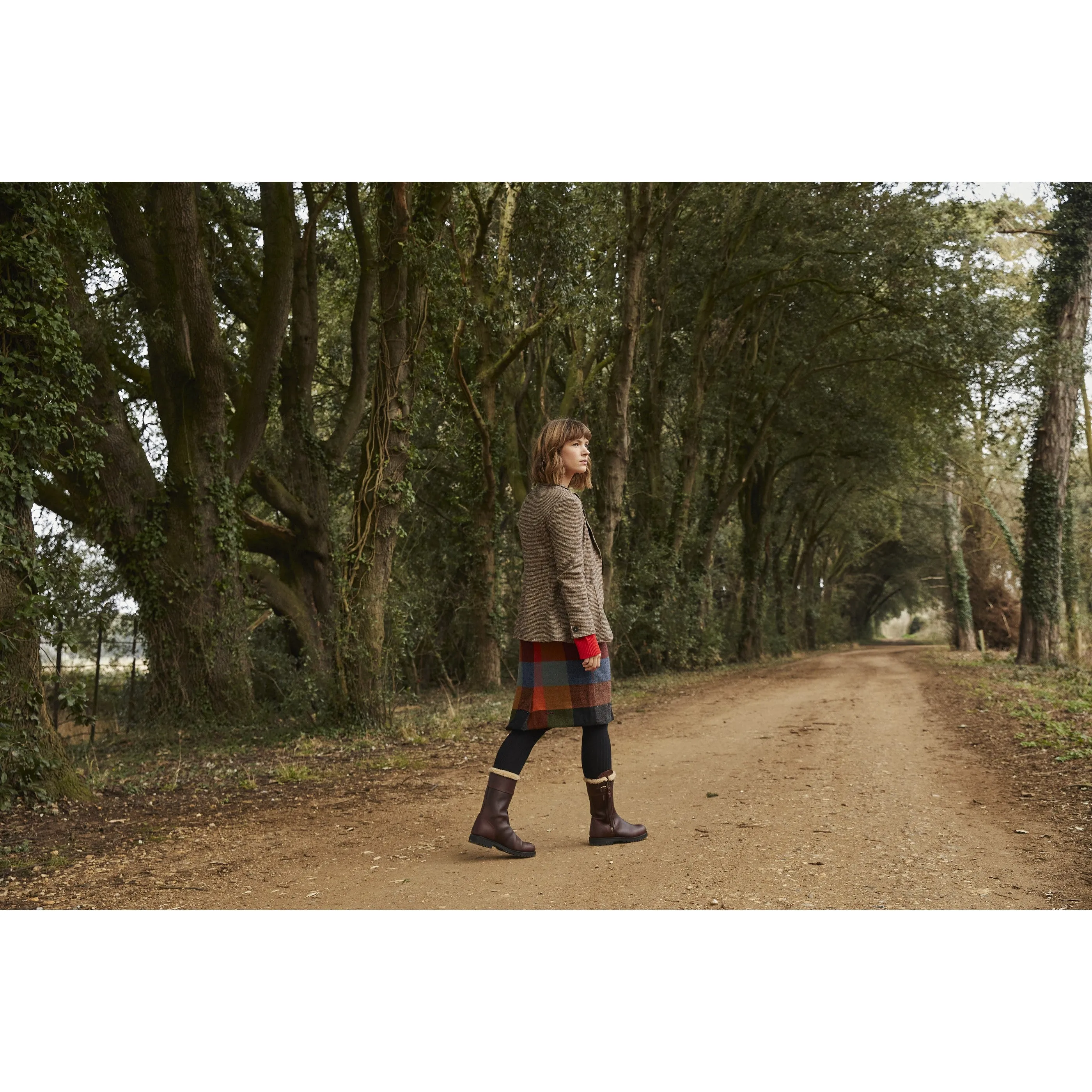 Penelope Chilvers Midcalf Tassel Ladies Shearling Lined Boot - Conker