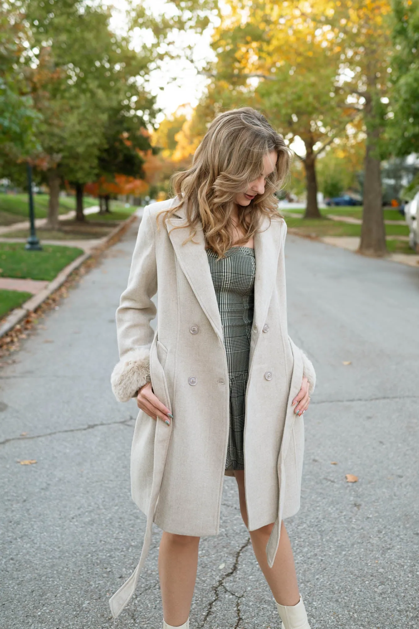 Penny Faux Fur Coat - Cream