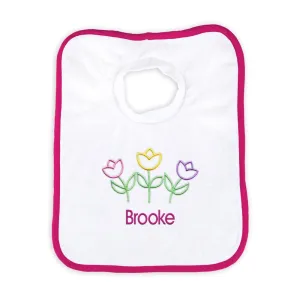 Personalized Basic Bib with Three Tulips