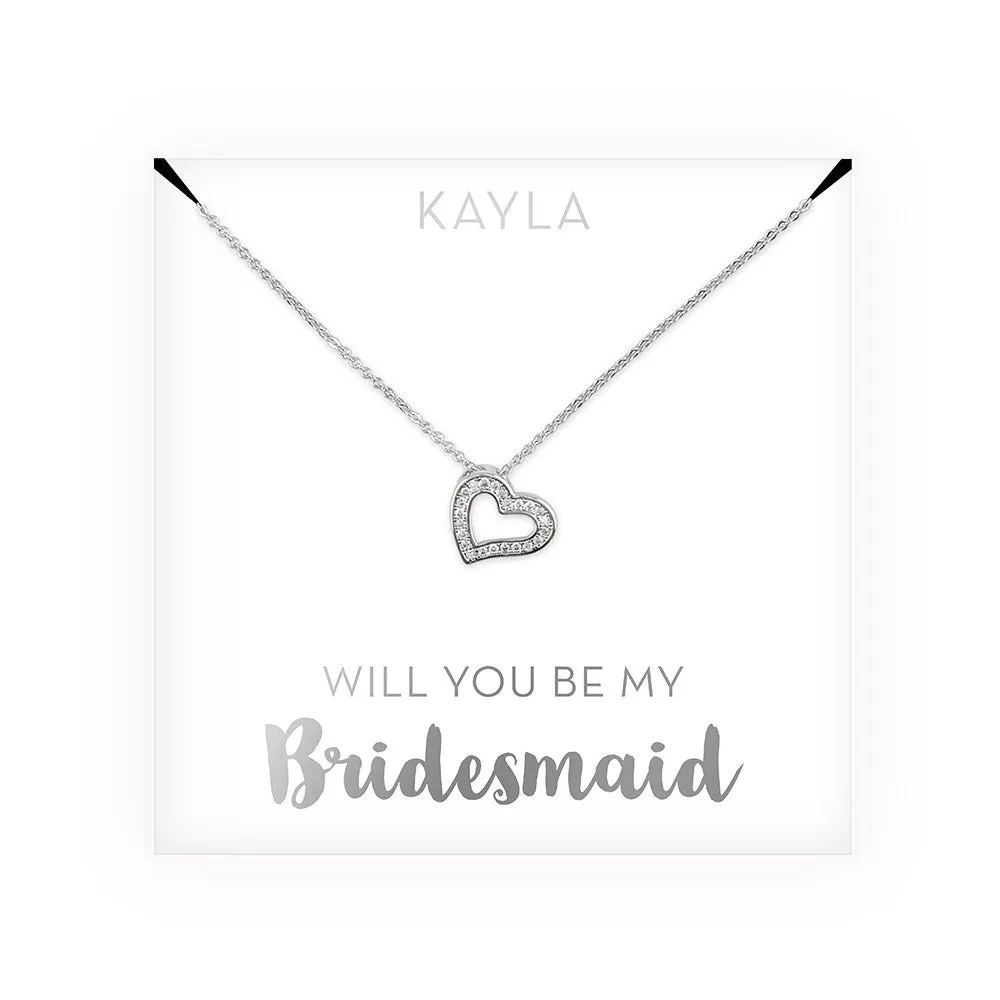 PERSONALIZED BRIDAL PARTY PENDANT NECKLACE - WILL YOU BE MY...