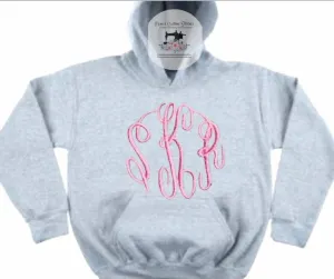 Personalized Large Monogram Adult Unisex Hoodie Sweatshirt  Gift