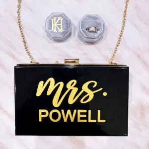 Personalized Mrs. Box Clutch Crossbody Bag