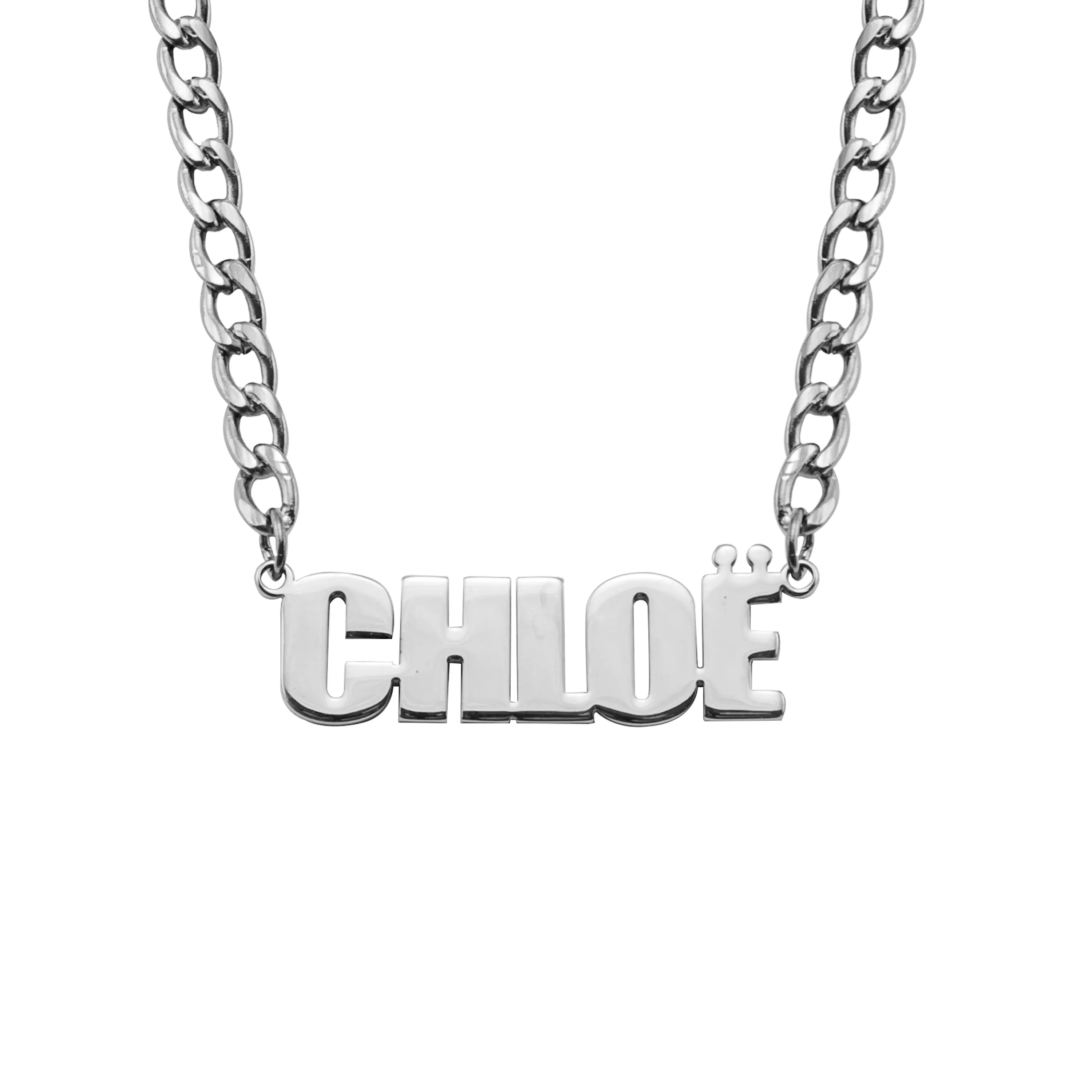 Personalized Necklace with Thick Chain