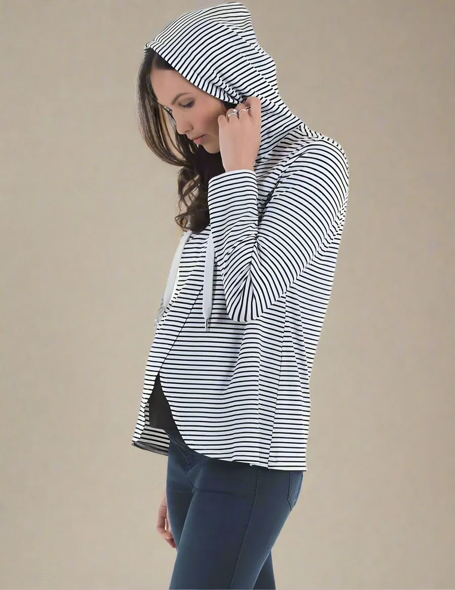 Petal Hem Hoodie Nursing Tee