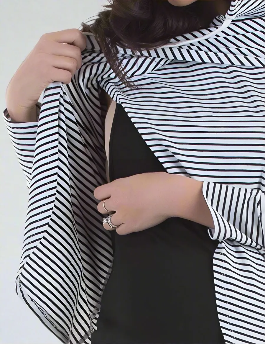 Petal Hem Hoodie Nursing Tee