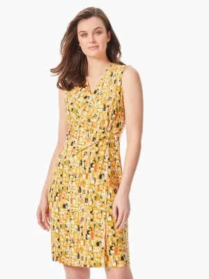 Petite Sleeveless V-Neck Wrap Dress