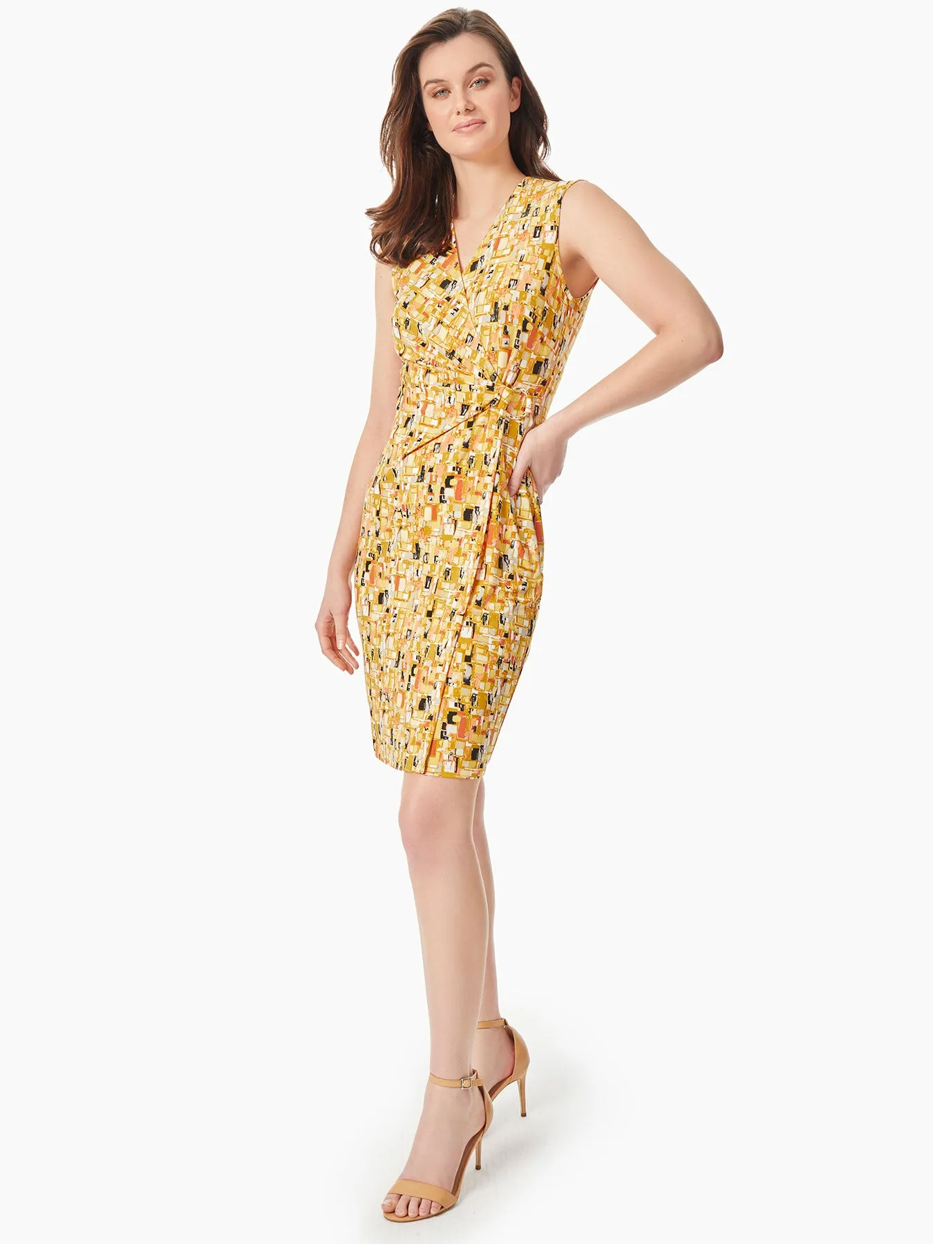 Petite Sleeveless V-Neck Wrap Dress