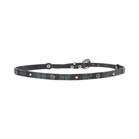 Phunky Horse Black & Teal Hatband w/Conchos- HB-05