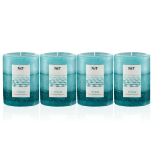 Pier 1 Oceans Layered Pillar Set of 4 Candles