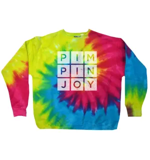 #PIMPINJOY Tie Dye Unisex Pullover - Bright Multi