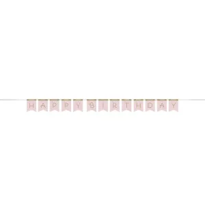 Pink & Gold Happy Birthday Banner