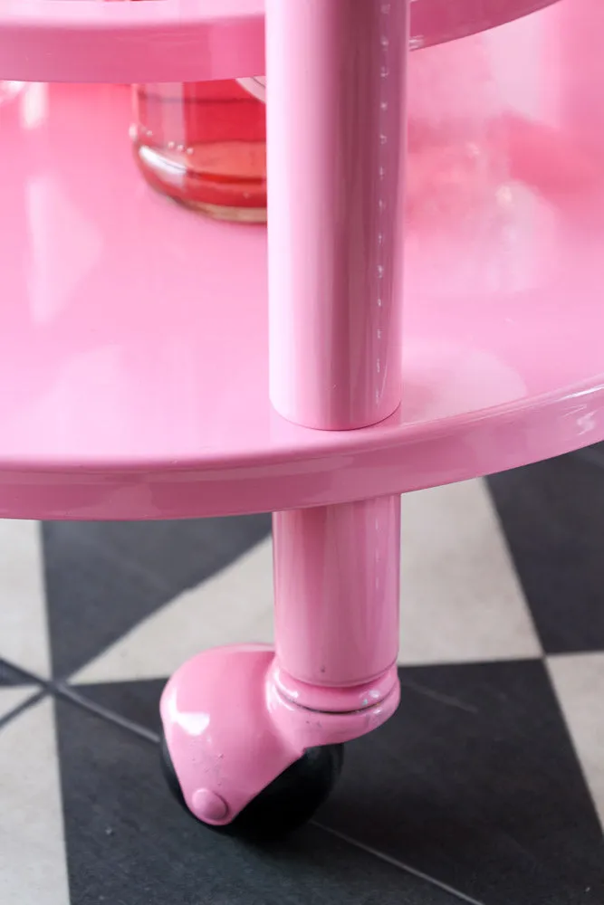 Pink & Silver Disco Ball Drinks Trolley Cart
