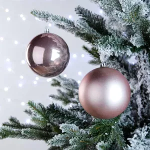 Pink Christmas Baubles - 4 Pack