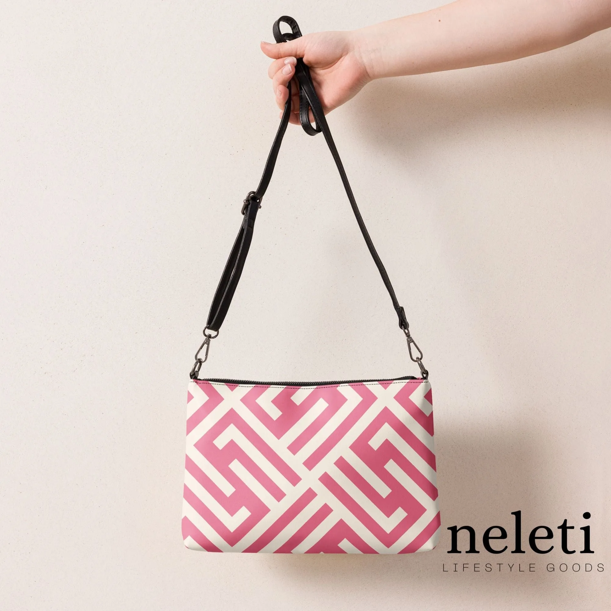 Pink Crossbody Bag - Premium Faux Leather