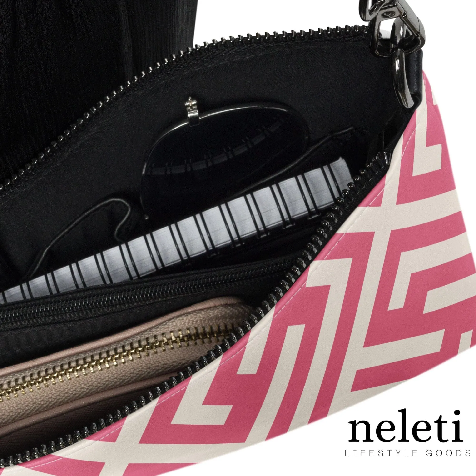 Pink Crossbody Bag - Premium Faux Leather