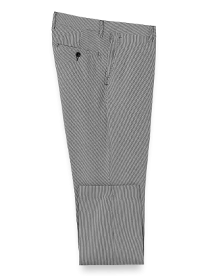 Pinstripe Flat Front Pants - Black Stripe