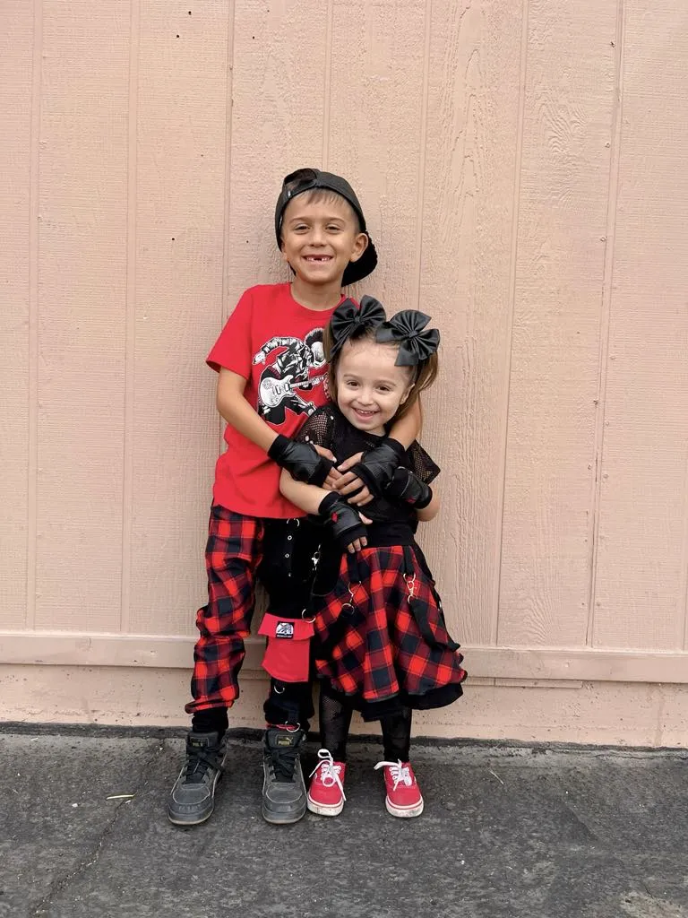 Plaid Collab  Girls Skirt with straps