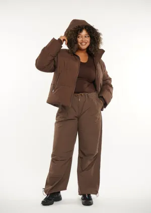 Plus Detachable Hooded Puffer Jacket Splashproof