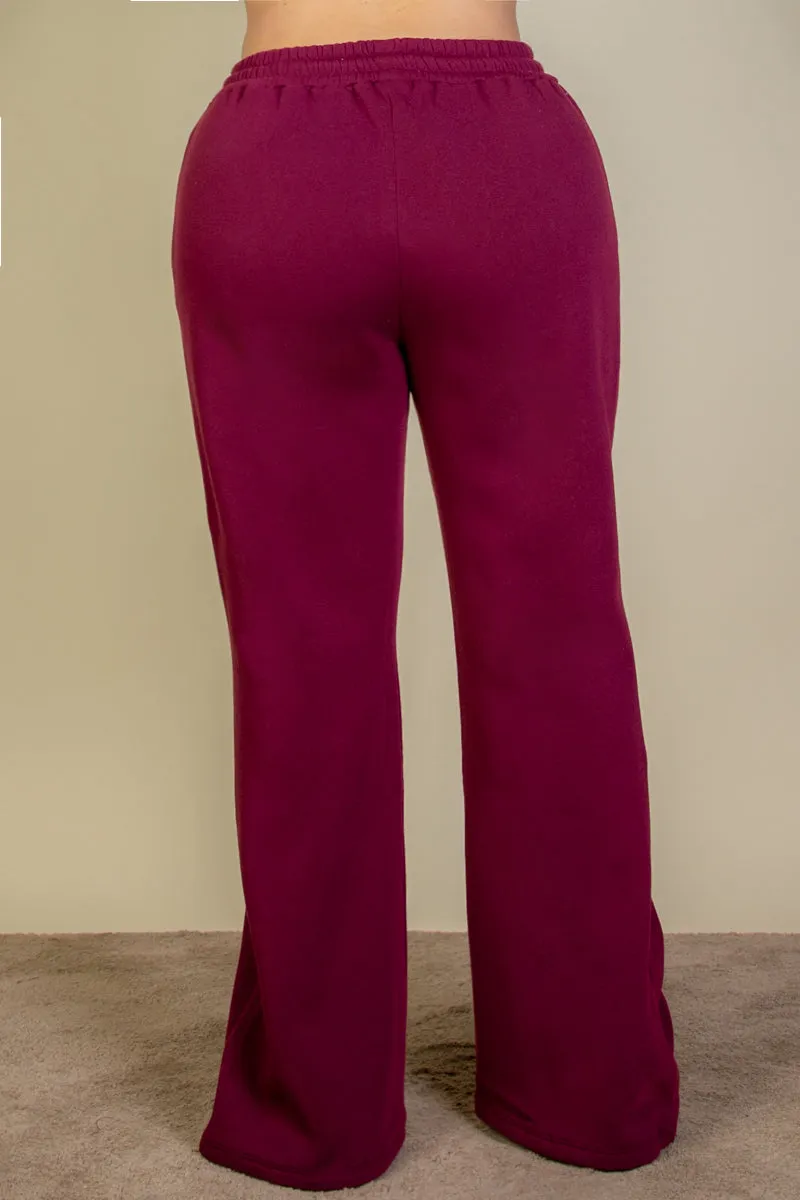 Plus Size Drawstring Waist Slant Pocket Sweatpants