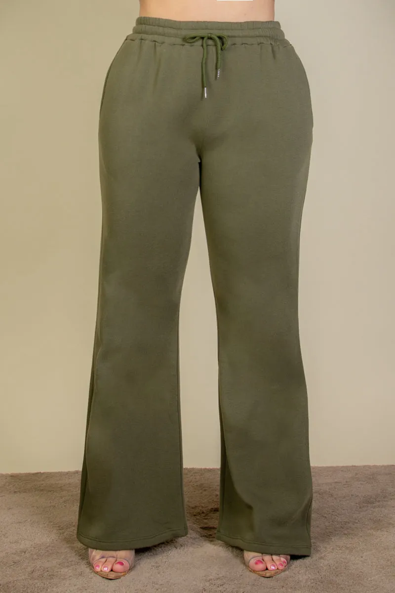 Plus Size Drawstring Waist Slant Pocket Sweatpants