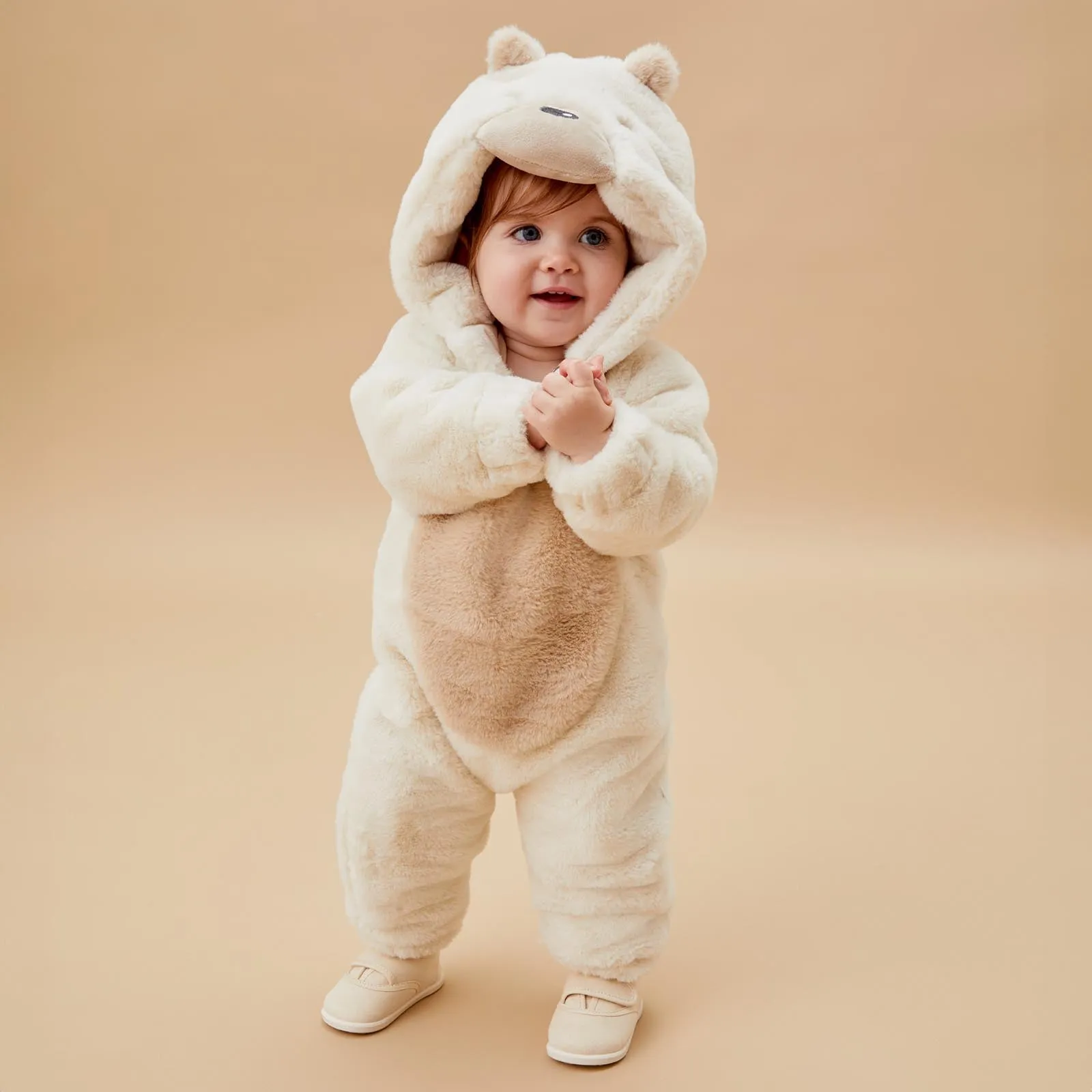 Polar Bear Faux Fur Pramsuit