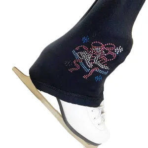 Polartec Ice Figure Skating Pants for girls fleece ice skating leggings for women with Rhinestone Crystal DUAL SKATES UGSP39 - Secured ELASTIC cuff