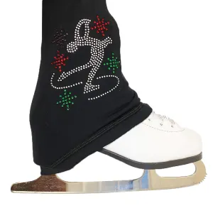 Polartec Ice Figure Skating Pants for girls fleece ice skating leggings for women with Rhinestone Crystal SNOW ANGLE UGSP39 - Secured ELASTIC cuff