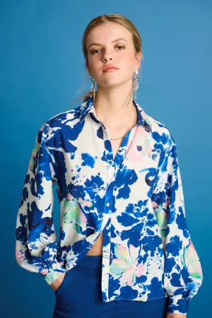 POM AMSTERDAM VIOLET CRANE BIRDS BLUE/MULTI COLOUR