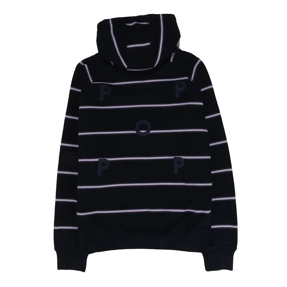 Pop Trading Company Striped Pullover Hoodie Navy / Violet