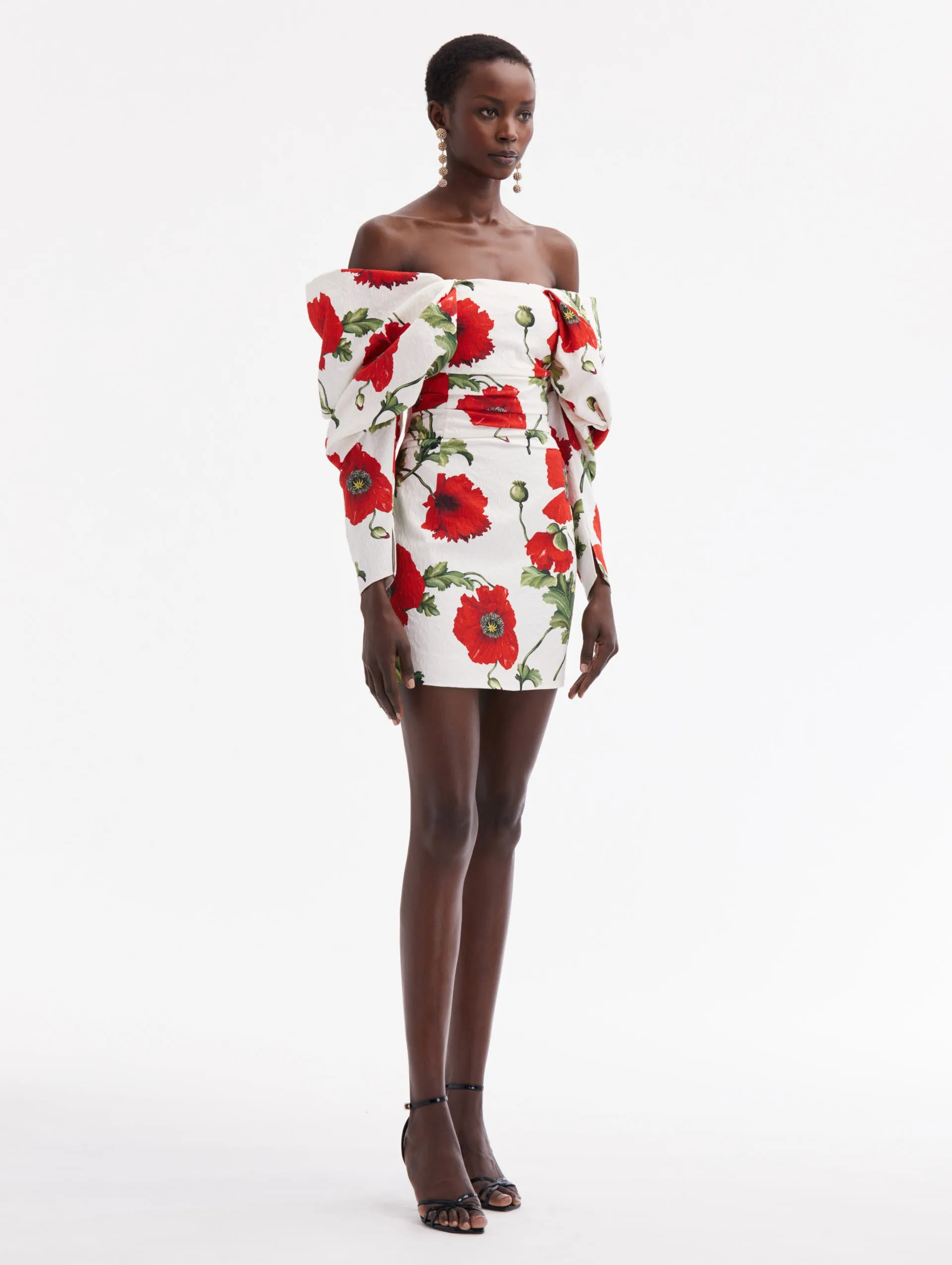 Poppy Cotton Cloqué Off Shoulder Dress
