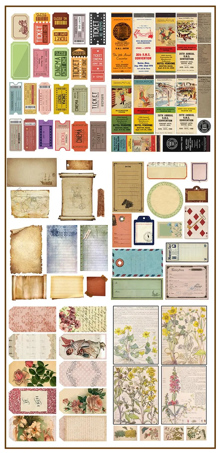 Poppy Crafts Vintage Sticker Pack - Fae & Forna - 78 Stickers*