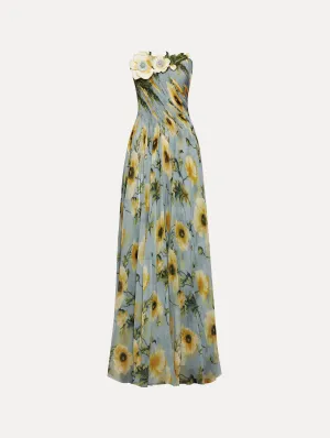 Poppy Threadwork Chiffon Gown