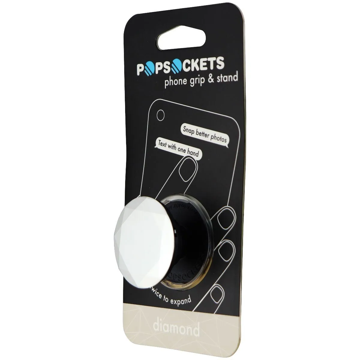 PopSockets: Collapsible Grip & Stand Phones & Tablets - Metallic Diamond Silver