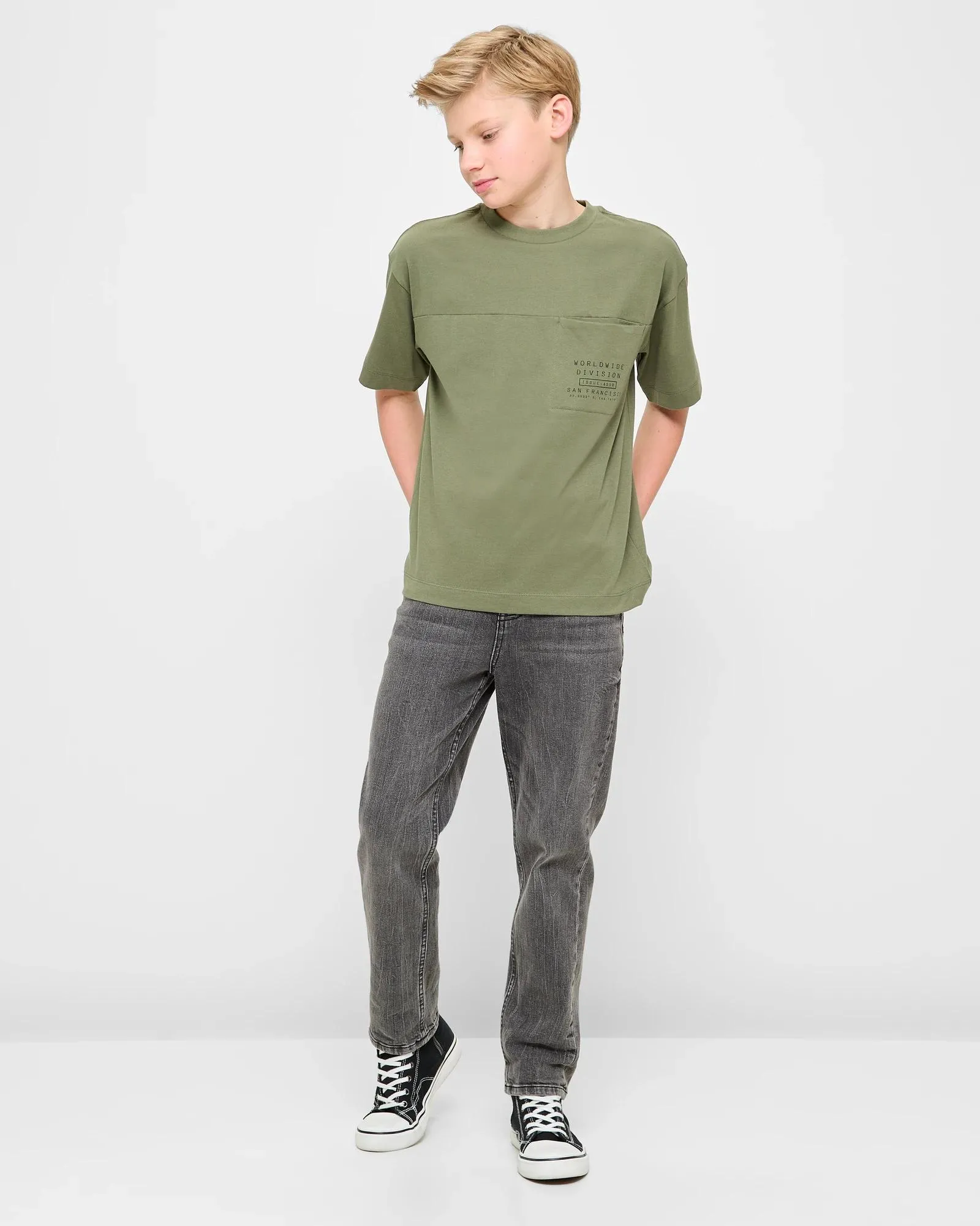 popular  Oversized Graphic Print T-shirt - Khaki