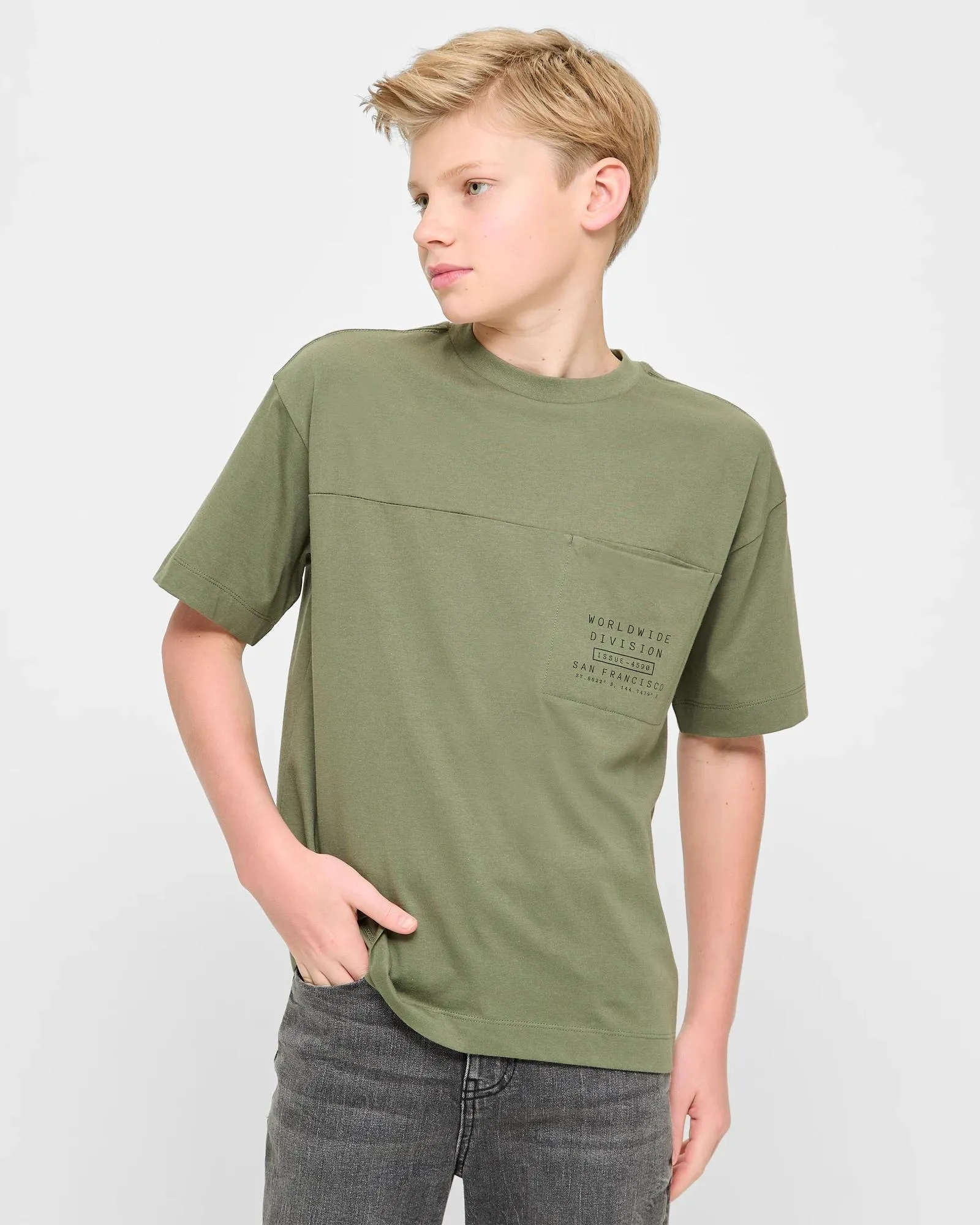 popular  Oversized Graphic Print T-shirt - Khaki