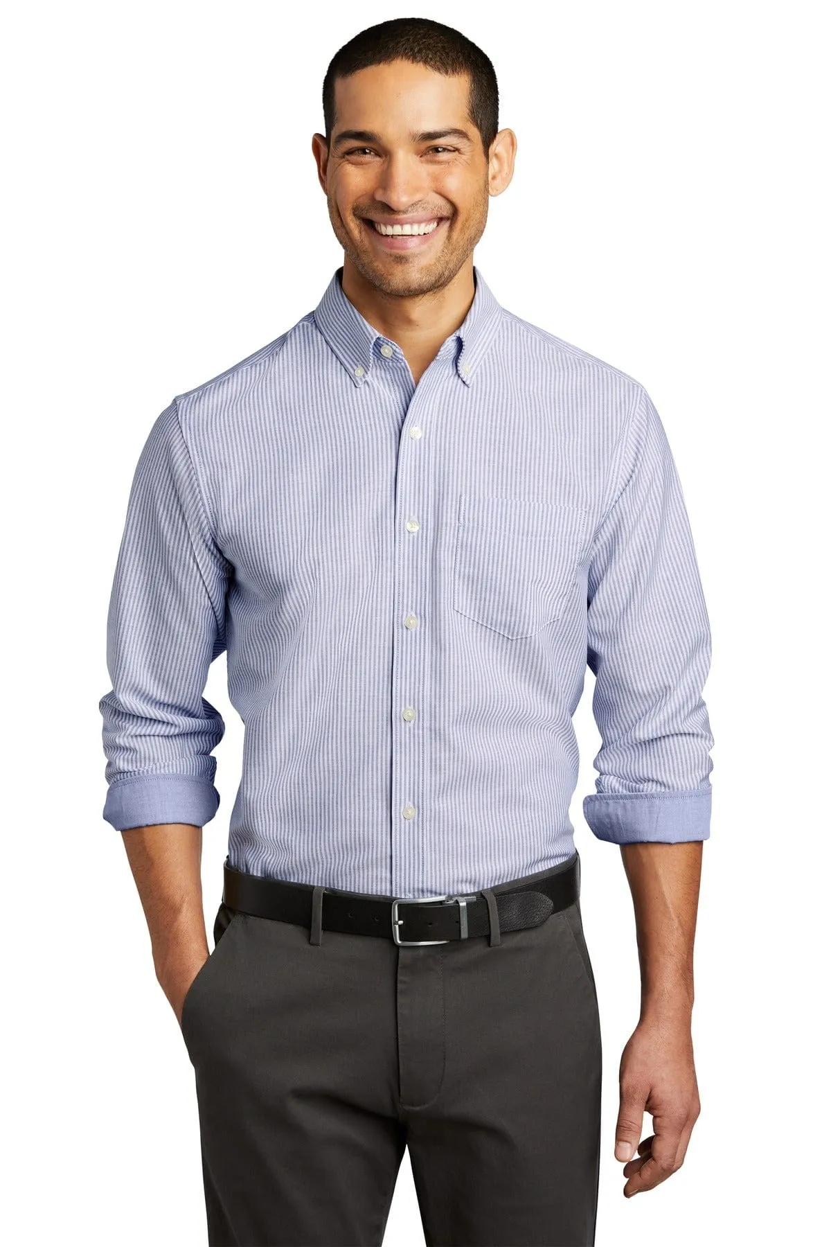 Port Authority  ®  SuperPro  ™  Oxford Stripe Shirt. W657