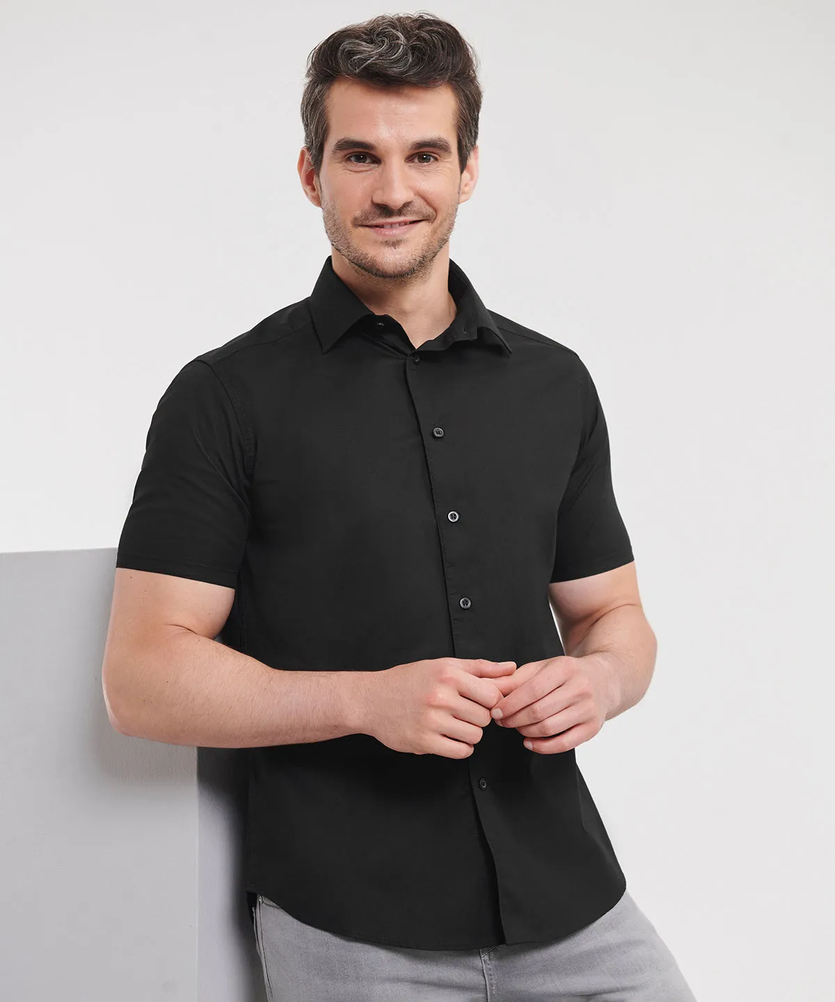 Port - Short sleeve easycare fitted shirt