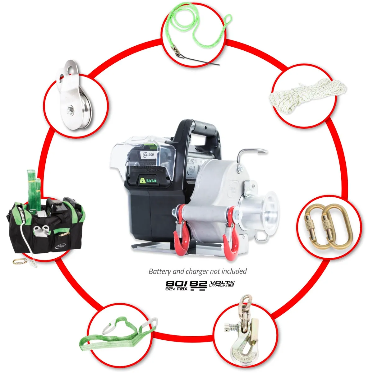 Portable Winch - PCW3000-LI-HK - Pulling Winch Hunting Kit