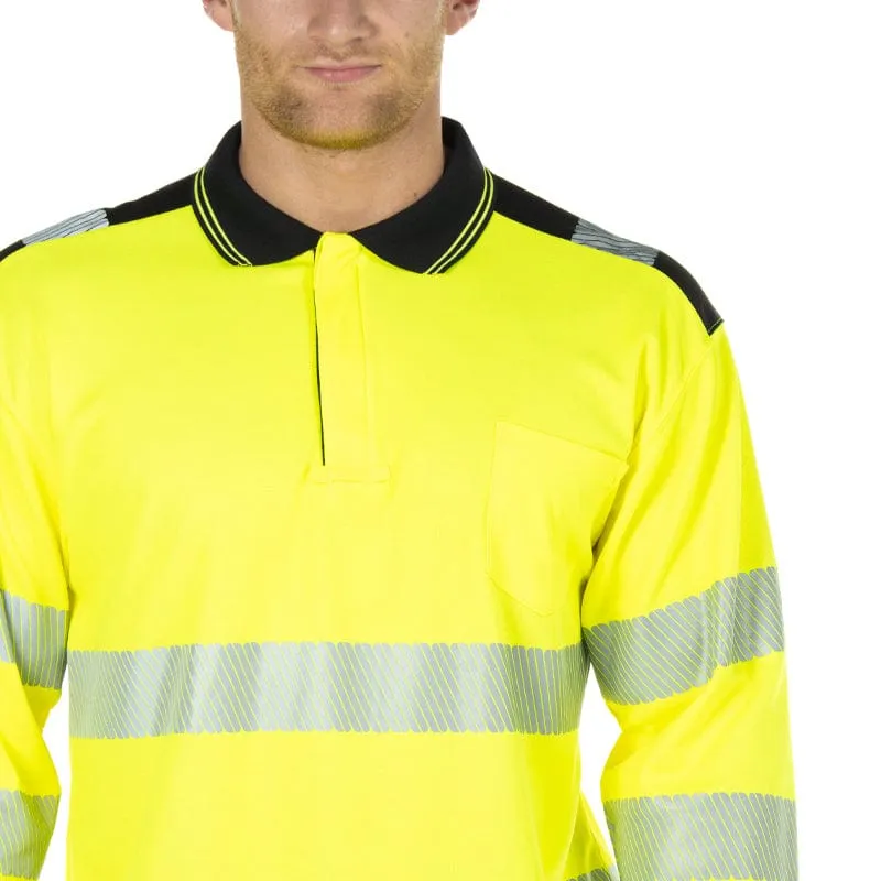Portwest PW3 Hi-Vis Polo Shirt Long Sleeve T184