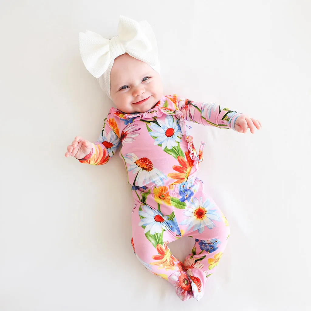 Posh Peanut Kaileigh Tie Front Ruffle Kimono Set