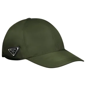 Prada Re-Nylon Triangle Logo Cap Khaki