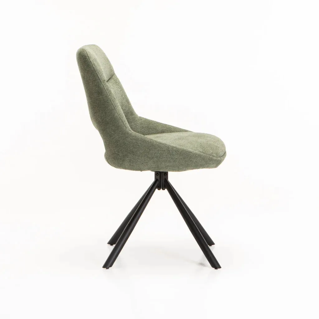 PRATO FABRIC SWIVEL DINING CHAIR