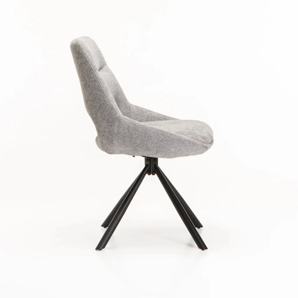 PRATO FABRIC SWIVEL DINING CHAIR