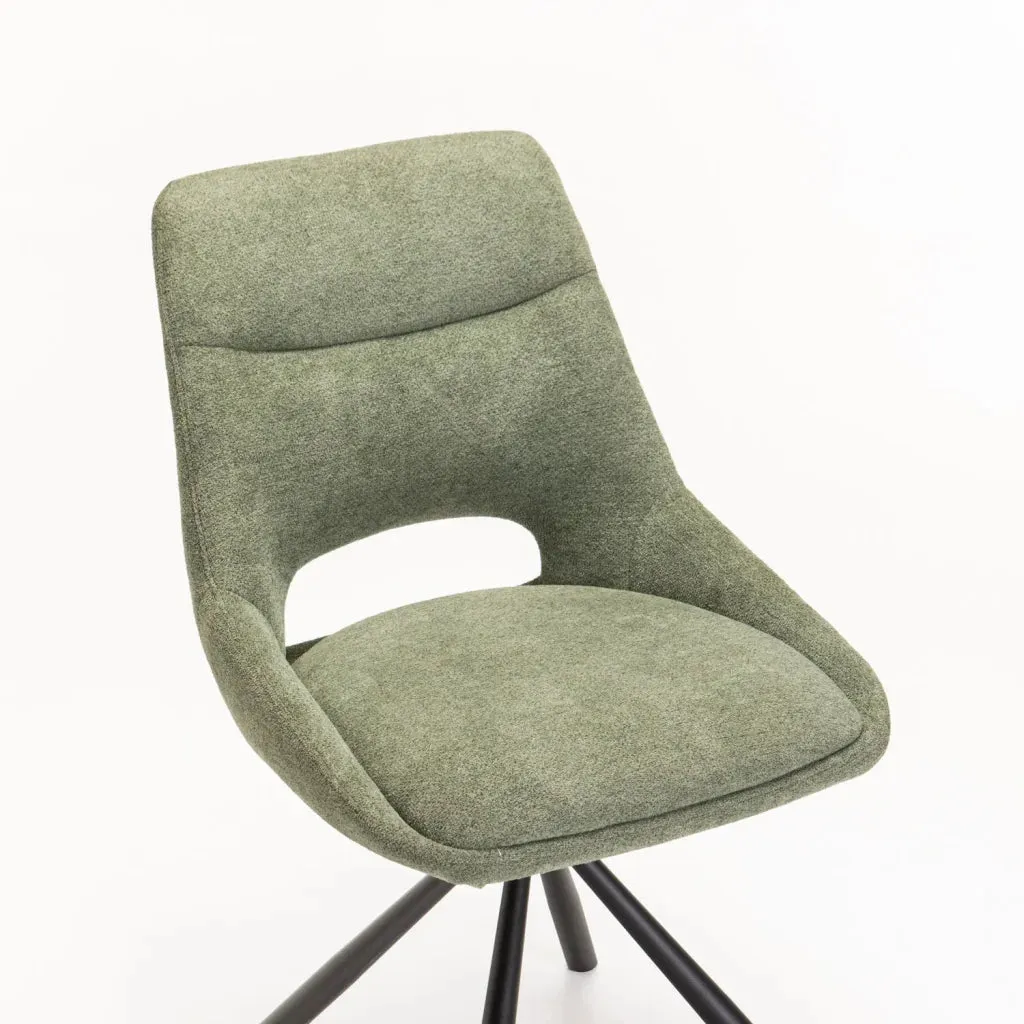 PRATO FABRIC SWIVEL DINING CHAIR