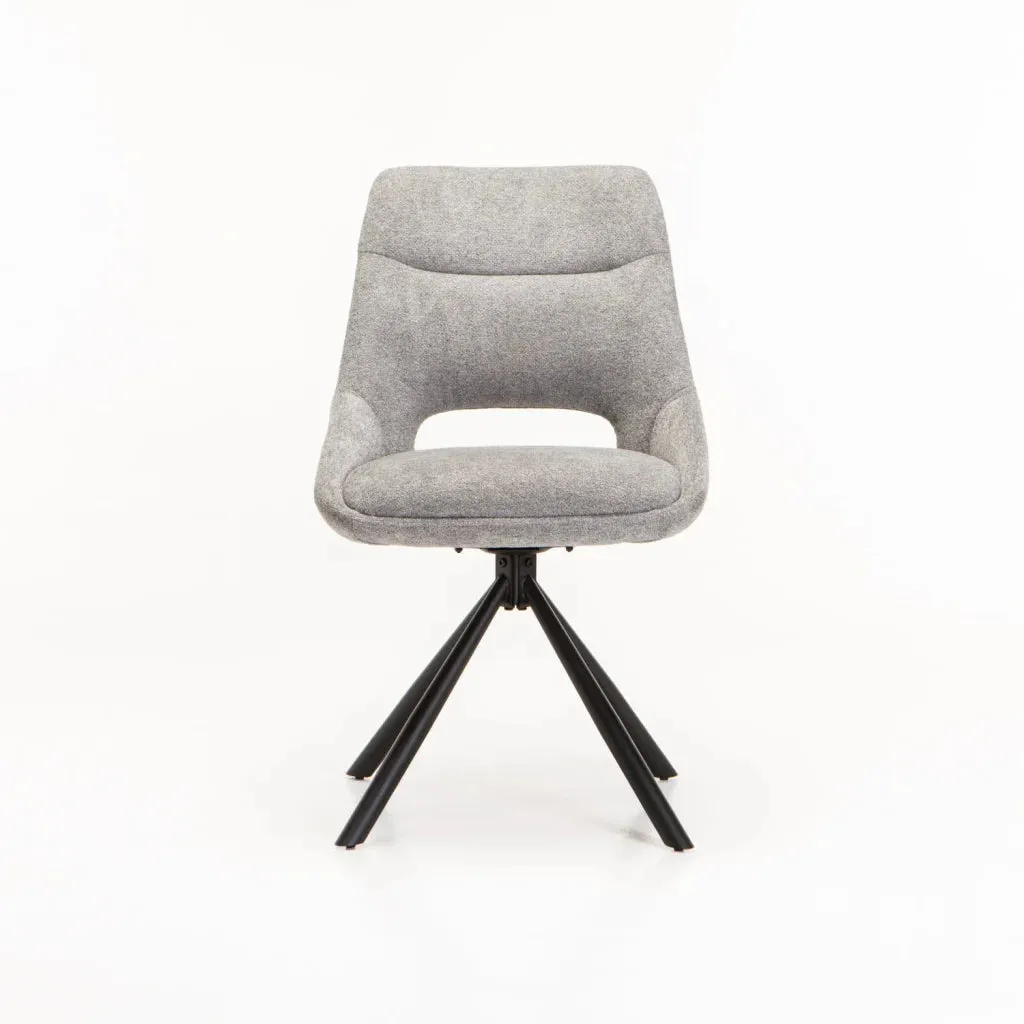 PRATO FABRIC SWIVEL DINING CHAIR