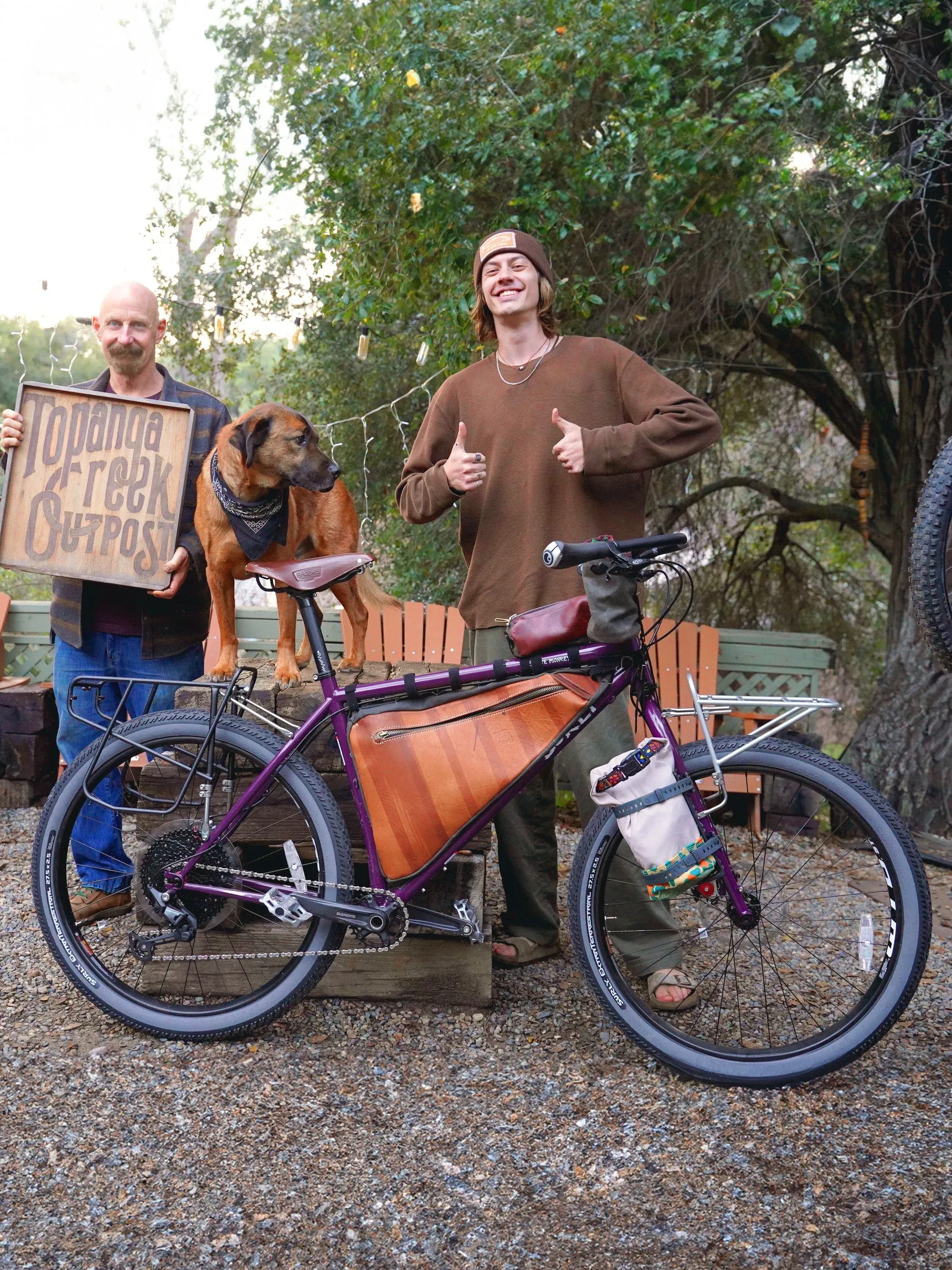 Premium Deep Chocolate Bicycle Leather  Frame Bag