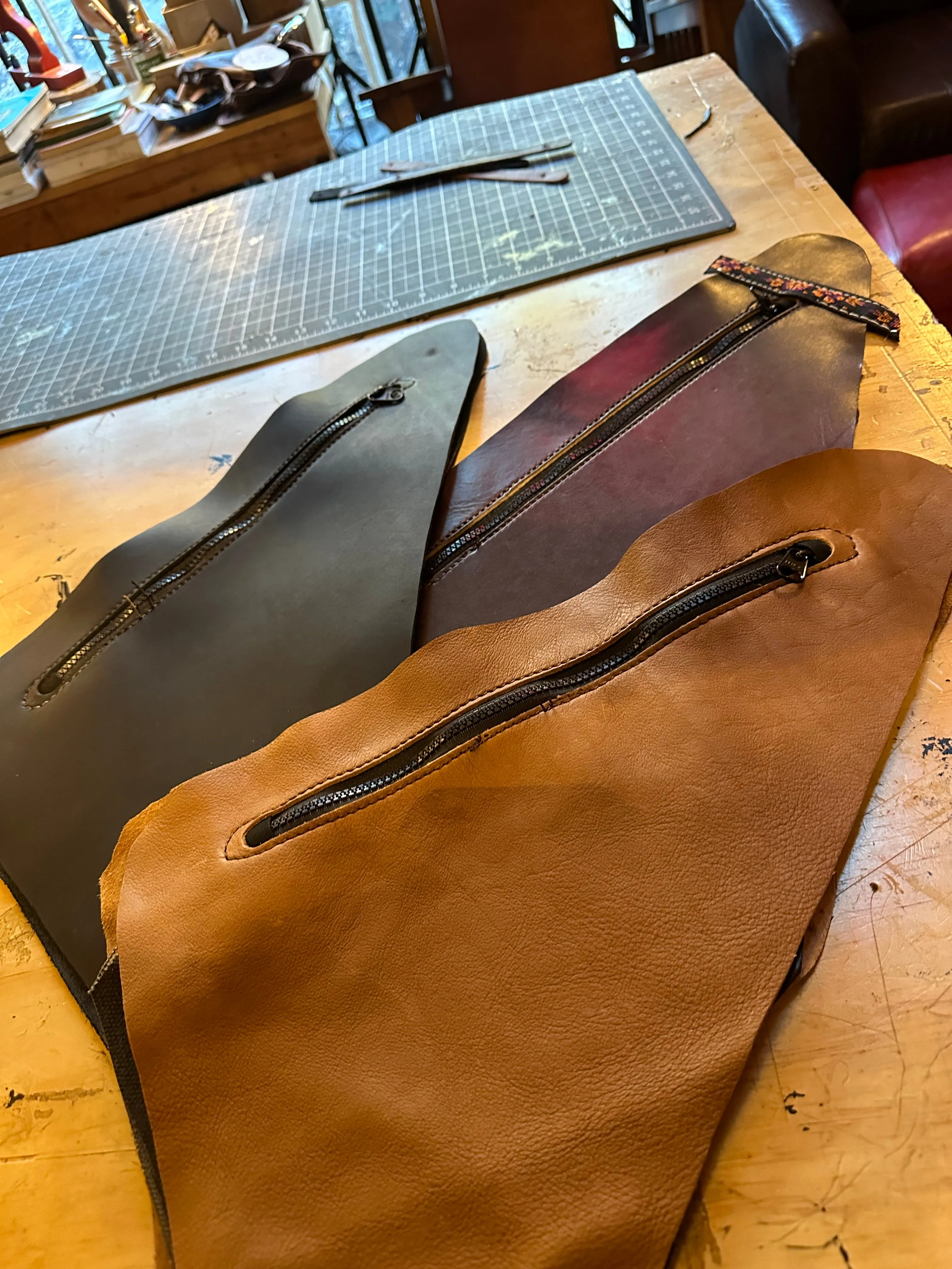 Premium Deep Chocolate Bicycle Leather  Frame Bag