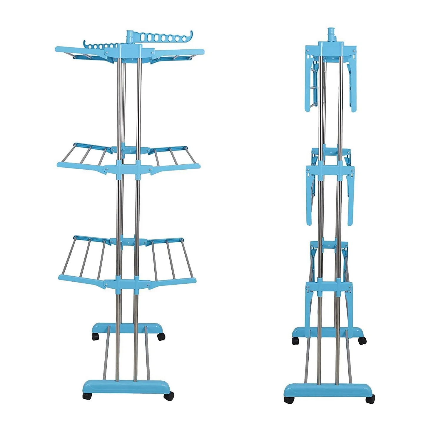 Premium Heavy Duty Stainless Steel 3 Layer Foldable Cloth Drying Stand (1 Set / With Colour Box)